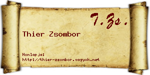 Thier Zsombor névjegykártya